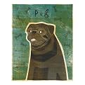 Pug (black) framed print - John Golden 12x15