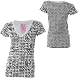 Nomis Squint Print V-Neck T-Shirt - Short-Sleeve - Women's White, S