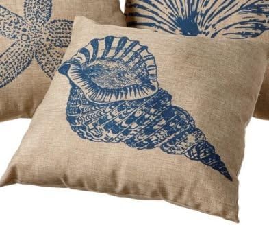 Coastal Faux Burlap Accent Pillow - 20-in x 20-in (Conch)