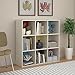 SystemBuild Wink 9 Cube Storage Bookcase, White/Multi-Color