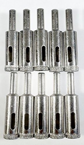 Free Drilling Guide | 10 Pk of 1/2" Diamond Core Bits, | Drill Wine Bottles, Glass Block, Tile, Glass, Ceramics, Porcelain | Free Shipping in the US | 100% Money Back Guarantee