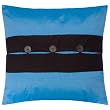 Decorative Handmade Bright Blue & Black Thai Silk Cushion Cover / Pillow Sham