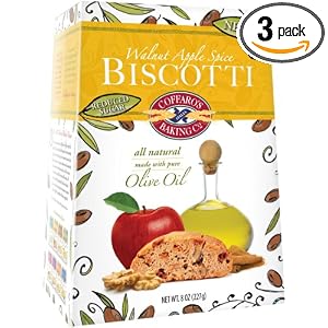 Coffaro's Baking Company Walnut with Apple Spice Olive Oil Biscotti, 8-Ounce Boxes (Pack... by 