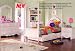 Distressed White Kids Princess Poster Bedroom Set