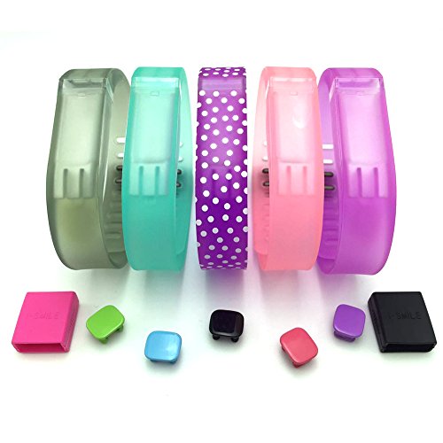 i-smile Wireless Activity Bracelet Sport Wristband with Silicon Fastener Ring (Pack of 5)