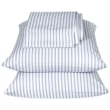 Home Blue Stripe Flannel Sheet Set - Queen