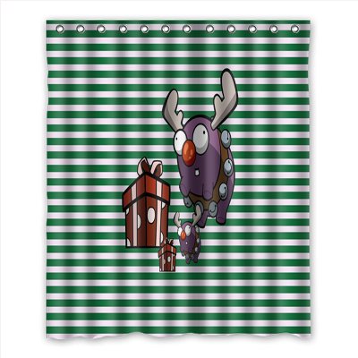 Smiling You TEXT CUSTOMIZED Generic Mini Moose Machine Washable Bath Shower Curtain 60" x 72"
