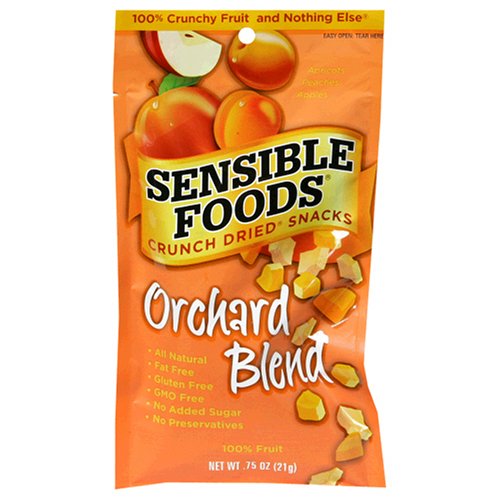 Sensible Foods Crunch Dried Snacks, Orchard Blend, 0.75-Ounce Pouches (Pack of 24)