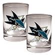 San Jose Sharks 2pc Rocks Glass Set - Primary Logo NHL Hockey