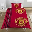 Manchester United FC Stripe Duvet Cover Set, Red, Single
