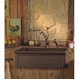 Herbeau 440659 Copper Farmhouse Sink In Weathered Copper And Brass