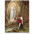 Our Lady of Lourdes - Canvas Transfer Linen Print Wrapped around the Sides - 15.5"x12"x2"