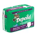Depend Underwear Super Plus Absorbency Size Small/Medium Case/72 (4 bags of 18)