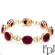 FPJ Nice High quality Bracelet With 46.20ctw Precious Stones - Genuine Diamonds and Rubies Beautifully Designed in 14K Yellow Gold. Total item weight 21.0g Length 7.5in