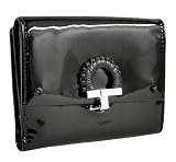 Salvatore Ferragamo G. Icona Vernice Black French Wallet 22-8273BK
