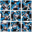 B Dazzle Puffins Scramble Squares 9 Piece Puzzle