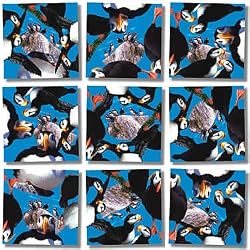B Dazzle Puffins Scramble Squares 9 Piece Puzzle