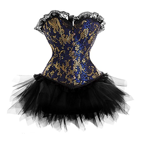 Plus Size Sexy Lolita FANCY DRESS Corset Overbust Bustier & Tutu Skirt Set