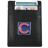 MLB Chicago Cubs Black Leather Money Clip and Business Card Holder