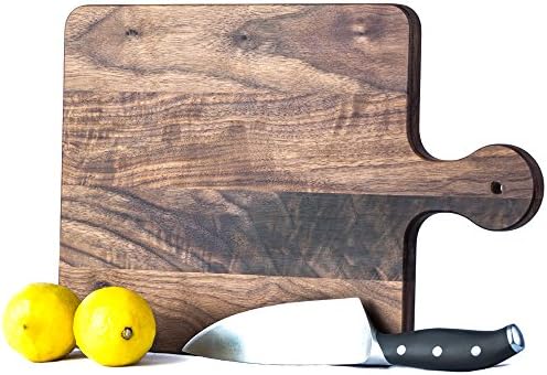 Walnut Cutting Board With Rounded Handle - (10 1/2" x 16" x 3/4") - Noble, Lustrous, Durable, Rich Dark Tones, Premium Quality Chopping Board.