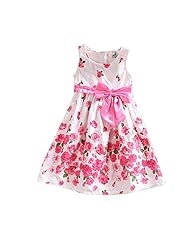 Girls  Sleeveless Cotton Party Dress  With a Bow(s)