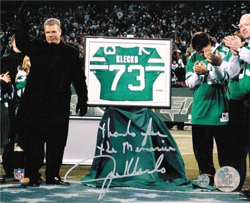 Joe Klecko Autographed/Hand Signed New York Jets 8x10 Photo Inscribed ''Thanks for the Memories''