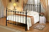 4ft6 (135cm) Double Kelso Black/Brass Metal Bed Frame
