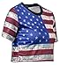 Womens Slim Hipster Round Neck Short Sleeve Multi Print Crop