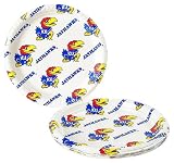 Kansas Jayhawks Disposable Plastic Plates (12 Pack)