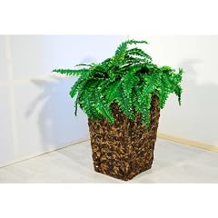 Pflanzvase aus Wasserhyazinthe, H�he 51cm, eckig, dark