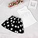 FEITONG Girls Letter Vest Dot Skirt Two Pieces Set Clothes Children Skirt Suit