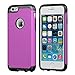 LUVVITT [Ultra Armor] Shock Absorbing Case Best Heavy Duty Dual Layer Tough Cover for Phone 6 / Phone 6s (4.7) - Black/Purple