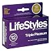 LifeStyles Premium Latex Condoms, Lubricated, Triple Pleasure, 12 Condoms (Pack of 4)