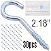 Shells 30PCS Silver Color Zinc Plated 2.18 Inches Metal Cup Hooks Round End Screw Hooks Self-tapping Screws Hooks