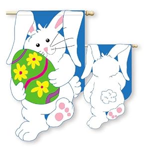 3D Come & Go, Here Comes Easter Regular Size Applique Flag