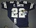 Emmitt Smith Autographed/Hand Signed Blue Dallas Cowboys Reebok Authentic Jersey