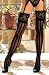 Solid Stripe Lace Top Stockings