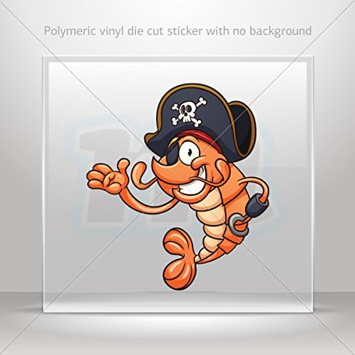 Decal Sticker Shrimp Pirate Decoration Motorbike Bicycle Vehicle ATV car Lapt (6 X 5.29 In)