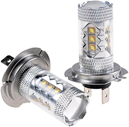 2 pcs 80W Ultra Bright CREE White H7 Projector LED Lamp Bulb Daytime Running Fog Light For Ford GMC Dodge Chevrolet Chrysler