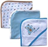 Luvable Friends 3-Pack Hooded Towels, Blue