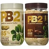 PB2 - Bundle 1 Peanut Butter and 1 Chocolate Peanut Butter, 1 lb Jar (2-pack)