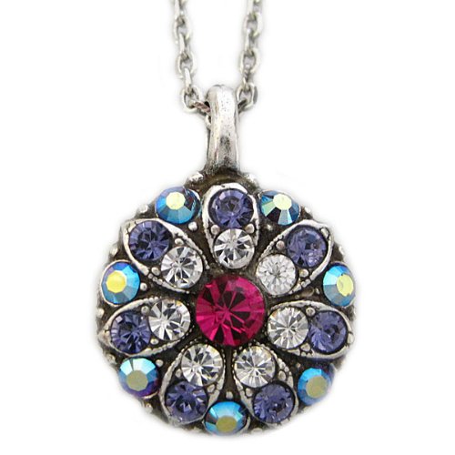 Mariana Guardian Angel Swarovski Crystal Pendant Necklace, 19" Purple Fuchsia 5212 300-1