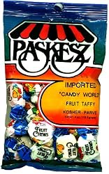 Paskesz Fruit Taffy, 4-Ounce Bags (Pack of 24)