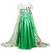 JerrisApparel New Princess Party Dress Costume With Flower Cape (7, Green)