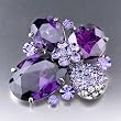 Swarovski Crystal February Birthstone Flower Brooches