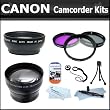 Essentials Kit For Canon VIXIA HF S20 Dual Flash Memory Camcorder Includes + 2x Digital Telephoto HD Lens + .45x Wide Angle Macro HD Lens + 3pc Multi-Coated Filter Kit (UV-CPL-FLD) + Lens Pen Kit + Screen Proectors + Mini Flexible Tripod+ More