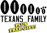 13" x 5.5" Texans Football Family Vinyl Sticker Decal [Die-cut, Rocket Rainbow] + with Free Football Pencil