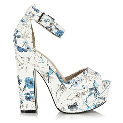 Sandales bleues plateforme talon de 10cm 37: Chaussures