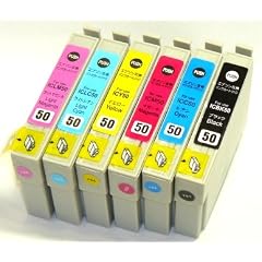 EPSON IC6CL50（エプソンプリンター用互換インク）】汎用インクカートリッジ 6色セット