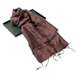 EXP Hand-Dyed Woven Chocolate Brown Thai Silk Scarf